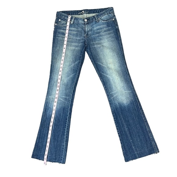 𝅺7 For All Mankind A Pocket Blue, Light Wash, Boot Cut Jeans Woman’s Size 28 - Picture 12 of 13